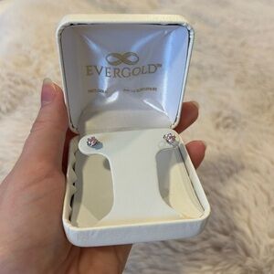 Silver Earrings With Pink Birthstone Tourmaline